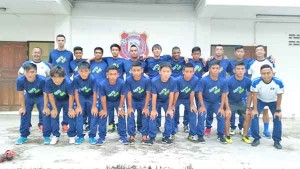 The CNMI U19 National Team players and officials pose for a group photo at the Assumption Christian School in Thailand before having a scrimmage against the hosts last Wednesday. (Contributed Photo)