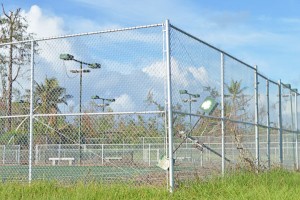 The American Memorial Park tennis courts are still closed after it sustained damage from Typhoon Soudelor last month. (Roselyn B. Monroyo)