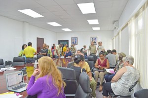 Members of the CNMI: CARE meet with their subcommittees after their general meeting last Tuesday at the Office of the Governor’s conference room. AmeriCorps and other government agencies also attended the meeting. (Frauleine S. Villanueva)