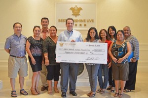 Best Sunshine International Ltd. donated $20,000 to the Lady Diann Foundation last Friday to help in their recovery and rebuilding efforts in Saipan. (Frauleine S. Villanueva)