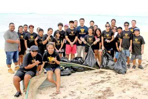 Part of Best Sunshine International’s corporate social responsibility is building a solid volunteer support system. On Saturday BSI senior vice president of operations Donald Browne and Imperial Pacific’s chief services officer Tao Xing were joined by Garapan Elementary School’s MyWAVE students in cleaning up Makaka Beach in Garapan. (Contributed Photo)