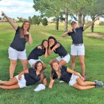 Leina Kim, third left back, enjoys a light moment with her Colorado State University-Pueblo women’s golf teammates after practice at the Pueblo Country Club last Monday. (CSU-PUEBLO)