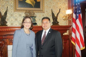 U.S. Special Representative Esther Kia’aina and Commonwealth of the Northern Mariana Islands Special Representative Gov. Ralph DLG Torres at the White House Eisenhower Executive Office Building, Washington, D.C., at the first 902 Consultations meeting, June 6, 2016. (Contributed Photo)
