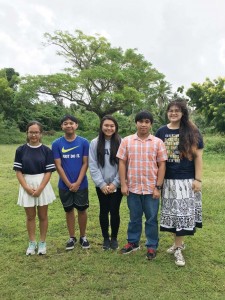 CNMI Aeronautics team, from left, Gaeun “Melody” Yang, Ian Cataluna, Ann Margaret Norcio, Daniel Villarmero, and Chenoa Bunts-Anderson. (Contributed Photo)