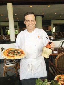 Hyatt Regency Saipan executive chef Gabriele Colombo said Pizza Margherita and Chianti are perfect together. (Mark Rabago)