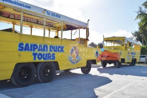 Saipan Duck Tours uses a 27,000-lb amphibious vehicle based on World War II-era DUKW. (JON PEREZ)
