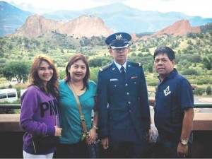 U.S. Air Force Academy C3C Paolo Reyes, second from right, poses with his father Pepito, mother Malou, and sister in this undated photo. (Contributed Photo)