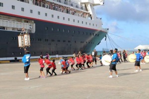 The Saipan Awaodori Team impresses the passengers of Nippon Maru and MS Asuka 11 with performances when the two cruise ships docked at the Port of Saipan. (Contributed Photo)