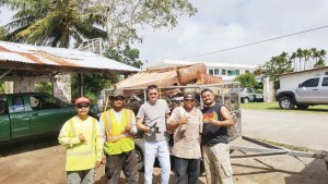 Rep. Edwin Propst (Ind-Saipan) and his team prepare to head out to the dump with a trailer full of trash and waste. (Contributed Photo) 