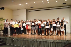 Graduates of the Latte Training Academy Fall 2016 Hotel and Hospitality Certification Course from Saipan Southern High School pose with their certificates of completion. (Erwin Encinares)
