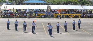 The Saipan Southern High School's Manta Ray Battalion performs in the unarmed exhibition category of last Saturday's CNM-PSS Multiple School Unit JRTOC drill competition at the Marianas High School grounds. (Jon Perez)