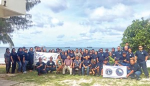 Gov. Ralph DLG Torres and Lt. Gov. Victor Hocog pose with Bureau of Environmental and Coastal Quality staff after signing a proclamation designating April as Environmental Awareness Month. (Contributed Photo)
