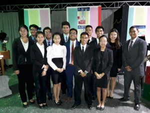 Members of the National Speech and Debate Association team that will represent the CNMI at the national competition in June pose for a photo at the Marianas High School Dolphin Theater after a meeting with the coaches. (YUUKI NISHIDA)