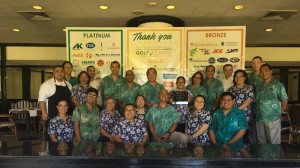 Hyatt Regency Saipan’s 21st Annual Charity Golf Classic raised $60,000 that went to six groups. The checks were presented yesterday at Hyatt’s Giovanni’s Restaurant. (Kimberly A. Bautista)