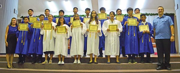 Saipan Community School promoted 17 students to high school last Thursday during a graduation ceremony at the Pedro P. Tenorio Multi-Purpose Center. (Erwin Encinares)