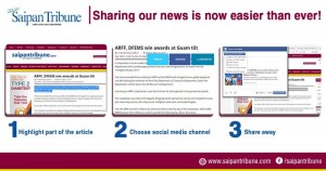 It is now easier to share Saipan Tribune stories. (Contributed Photo)