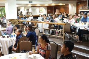 Participants of the Society for Human Resource Management NMI Chapter meeting at the Pacific Islands Club’s Charley’s Cabaret listen to the speaker. (Bea Cabrera)