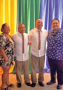 From left,. Connie San Nicolas, Jonathan C. San Nicolas, Raymond B. Sablan, and Tinian Mayor Joey P. San Nicolas. (Contributed Photo)