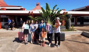 Marianas-chan (Marianas child) Jebro Leon films with TV Tokyo at the Francisco C. Ada-Saipan International Airport on June 22, 2017.  TV Tokyo will air a special feature on Saipan on July 29, 2017, bringing the island an estimated $900,000 in advertising exposure value. (MVA)