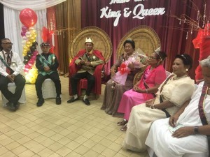 Members of the 2017 Man'amko Royal Court take their seats at yesterday's coronation ball at the Man’amko Center last Wednesday night. (Kimberly A. Bautista)