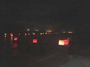 The Sanpoen pilgrims released 300 handmade lanterns out into the ocean, symbolizing peace. The lantern ceremony was held at the Hopwood beach last night. (Kimberly A. Bautista)