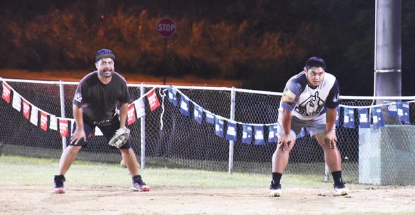King of the Diamond Labor Day Softball Tournament-Pues OK 4Nate’s Angel Palacios and Angels’ Willow Quitugua