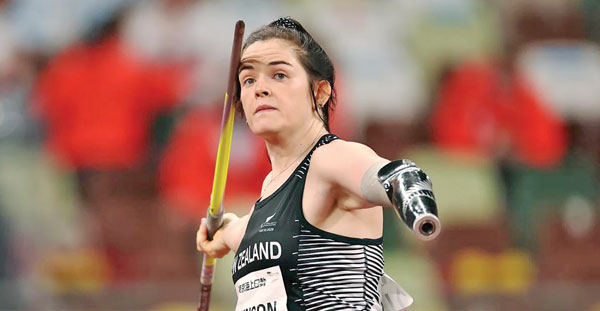 Holly Robinson of New Zealand won the gold medal in the Women’s F46 Javelin Throw Final.
