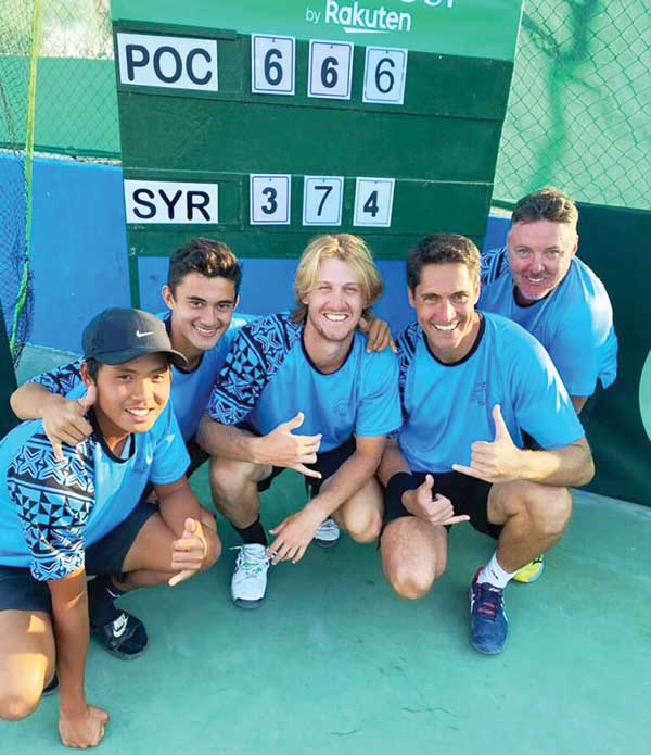 Tahiti’s Heimanarii Lai San, Vanuatu’s Clement Mainguy, the CNMI’s Colin Sinclair, Cook Islands’ Brett Baudinet, and Pacific Oceania non-playing captain Richard Breen