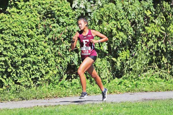 Tania Tan, seen here in a file photo from a recent race, was the first woman to cross the finish line in the Jasper XC Fall Invite.
