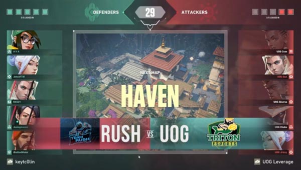 Five-man teams representing Team Rush and Triton Esports competed in the finals.
