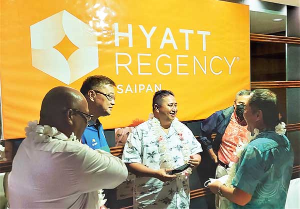 Hyatt lease renewal ceremony last Friday at the Miyako Restaurant, Hyatt Regency Saipan in Garapan.
