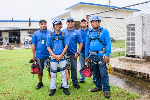 The IT&E RAN Operations team recently completed the installation of two cellular sites on Tinian.