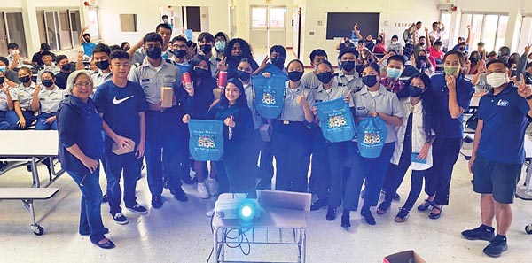 Tenth-graders of Tinian Jr./Sr. High in San Jose, Tinian, learn about tourism and the Marianas Visitors Authority