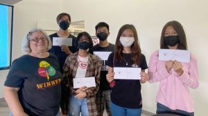 The five student winners of the Marianas Writers Movement’s essay contest on “Stories Matter.”