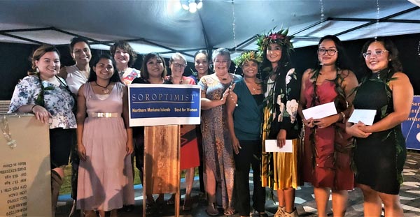Soroptimist International NMI officers and members pose with the 2021 Live Your Dream awardees.