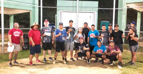 Sen. Vinnie “Vinson” Sablan (R-Saipan), leftmost and the coordinator of the 18th Annual NMI Crime Stoppers Softball Fundraising Tournament.