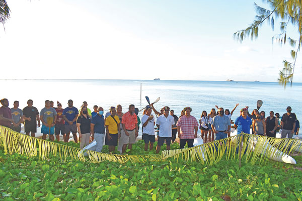 Gov. Ralph DLG Torres led the traditional blessing ceremony of six new canoes donated by the Northern Marianas Pacific Mini Games 2022 organizing committee