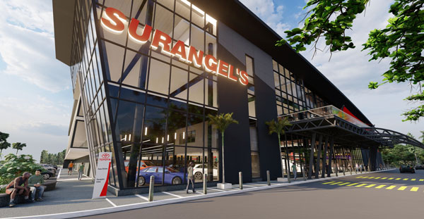 This artist sketch shows the Surangel and Sons Co. Toyota dealership in Airai, Palau. 