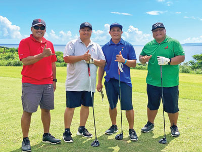 Gov. Ralph DLG Torres, second from left, took part in the #Team NMI Golf Fundraising Tournament