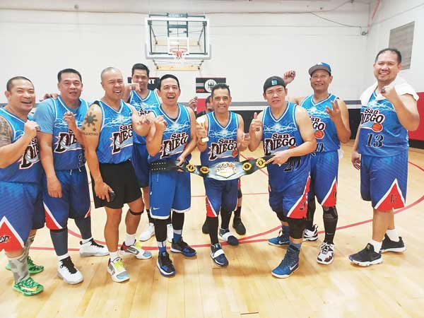 Bogs Dayrit, second left, poses with the rest of his teammates at San Diego Balllers.