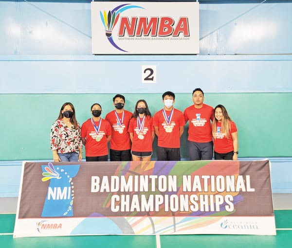 Winners in the U19 division of the inaugural NMI Badminton National Championships and Northern Marianas Badminton Association