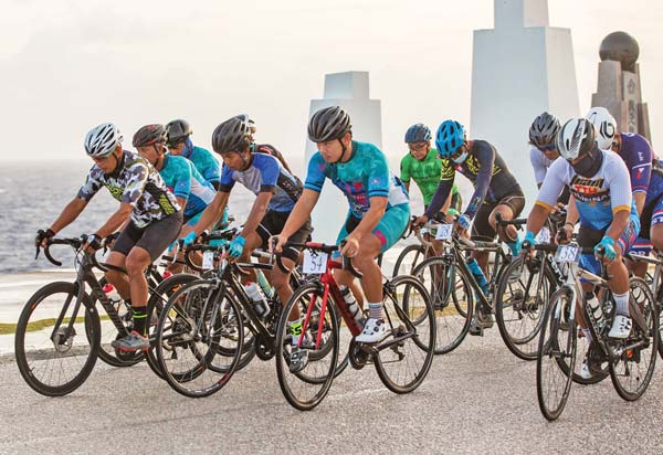 Arvin Velasco (54) lines up at the starting line