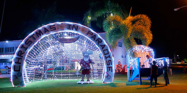 Santa Claus at the Christmas in Paradise display